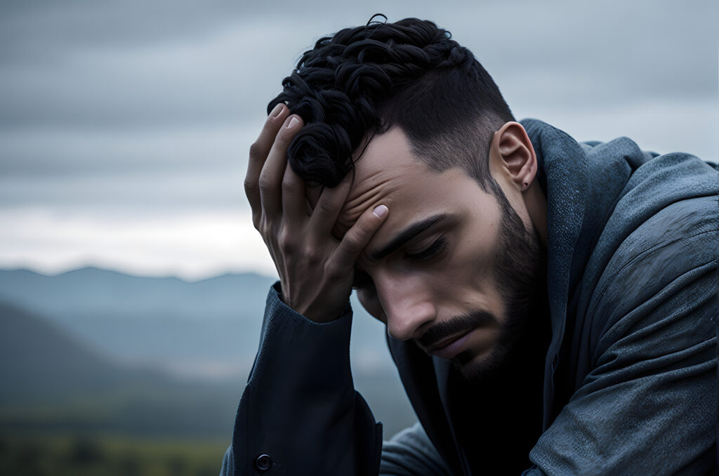 Homme ayant perdu confiance en lui