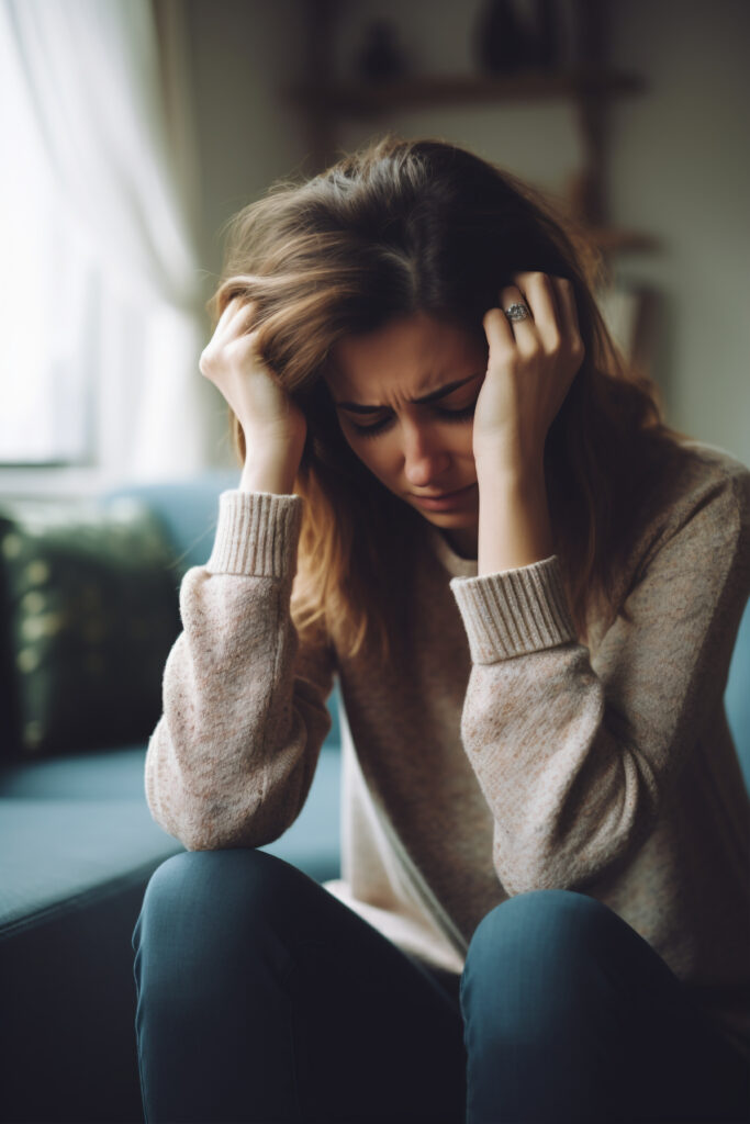 depressed person woman looking down